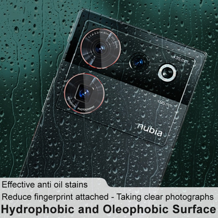 Rear camera lens glass film with clear camera cutouts on a nubia phone