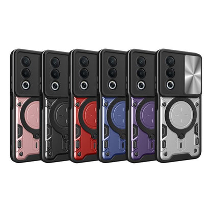 Set of sliding camshield magnetic phone cases with kickstand ring, multiple colors