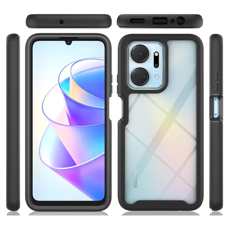 Black hybrid shockproof phone case with raised edges and side buttons, PET film included