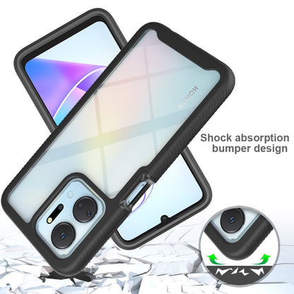 Black hybrid shockproof phone case with shock-absorbing bumper design and PET film