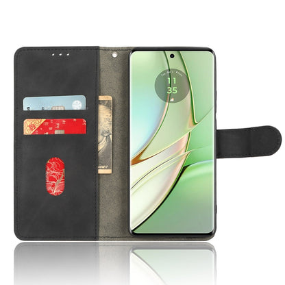 Magnetic flip leather phone case for Motorola Edge 40, black, wallet-style flip