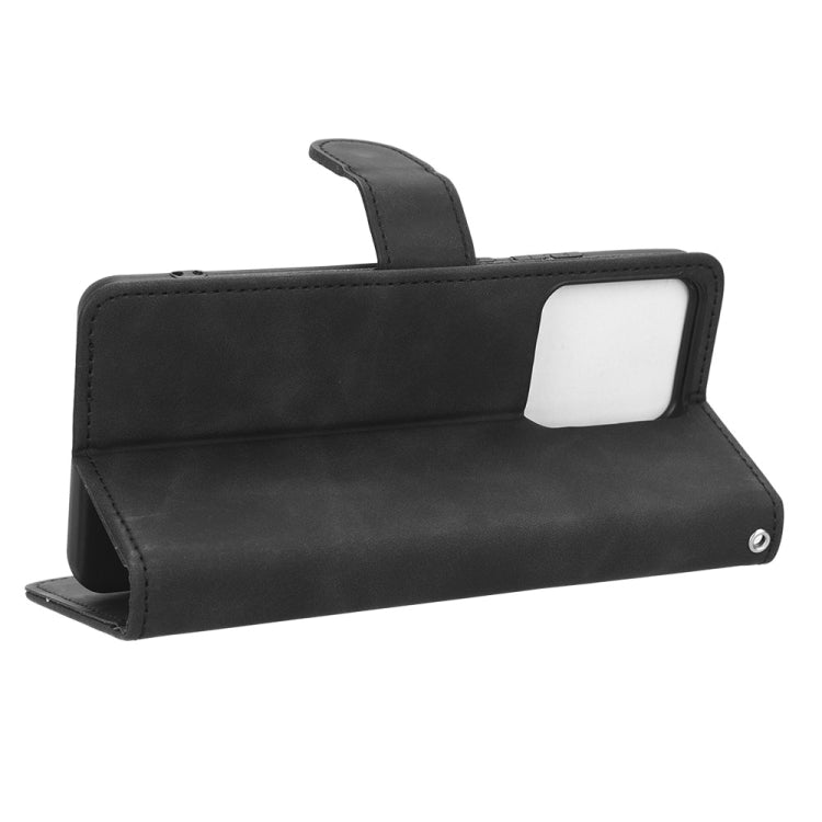 Magnetic flip leather phone case for Motorola Edge 40, black stand view