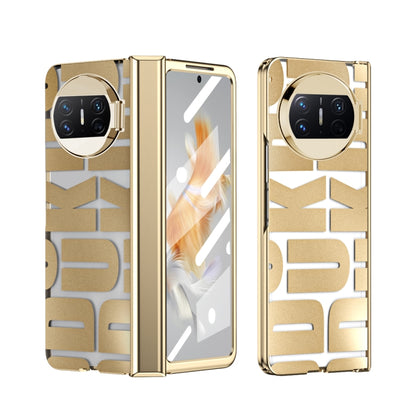 Tyrant Gold folding phone case with hinge and camera cutout, geometric textured back