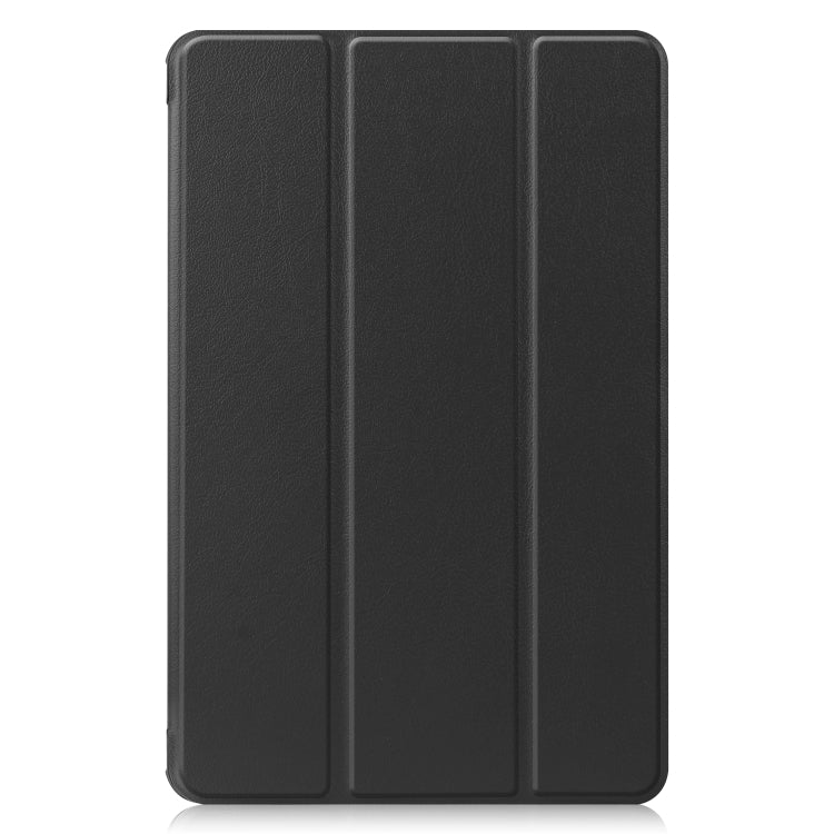 Black three-panel folio leather case with folded front cover