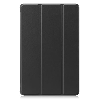 Black three-panel folio leather case with folded front cover