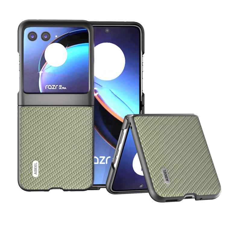 Green carbon-fiber phone case with black bumper for Razr 40 Ultra