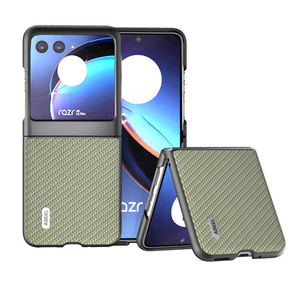 Green carbon-fiber phone case with black bumper for Razr 40 Ultra