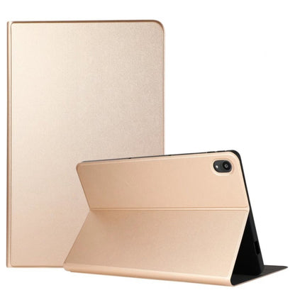 Gold-beige flip tablet leather case with stand and camera opening