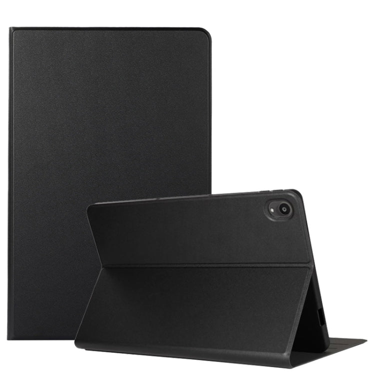 Black flip tablet leather case with stand and camera cutout