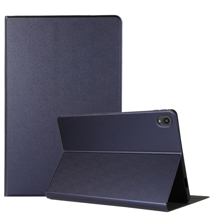 Textured leather-style flip tablet case, dark blue with front stand
