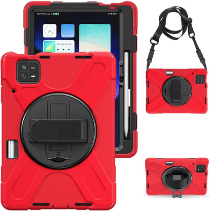 Silicone Hybrid PC Tablet Case with Grip & Shoulder Strap, For Xiaomi Pad 6 / Pad 6 Pro