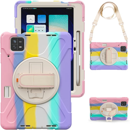 Silicone Hybrid PC Tablet Case with Grip & Shoulder Strap, For Xiaomi Pad 6 / Pad 6 Pro