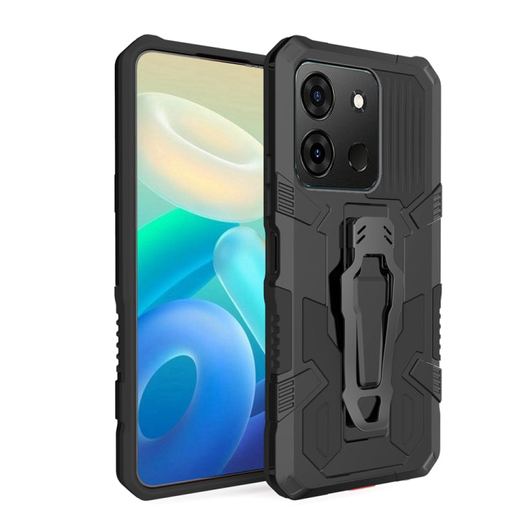 Rugged black phone case with raised edges, textured grip, and camera cutouts