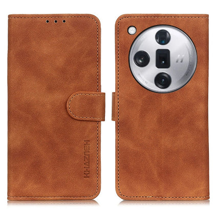 Brown retro texture flip leather phone case with magnetic clasp and camera cutout