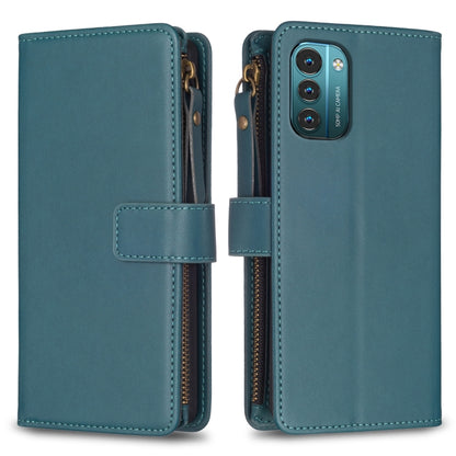 Teal zipper flip phone wallet case with card slots and magnetic strap closure