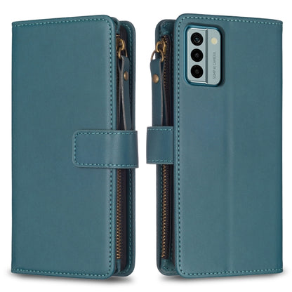 Teal zipper flip phone wallet case with card slots and magnetic strap closure