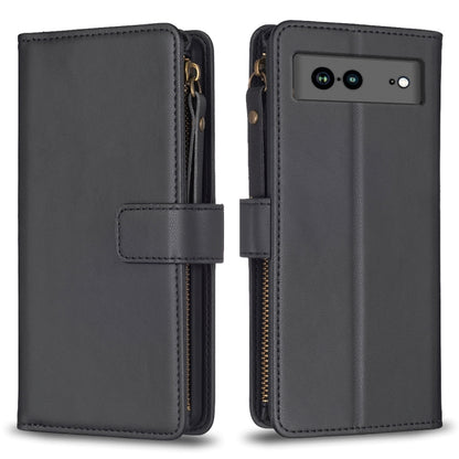 Black leather flip phone wallet case with zipper, card slot window, and snap strap