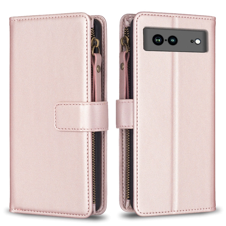 Rose pink leather flip phone wallet case with zipper, card slot window, and snap strap