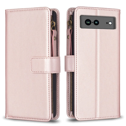 Rose pink leather flip phone wallet case with zipper, card slot window, and snap strap