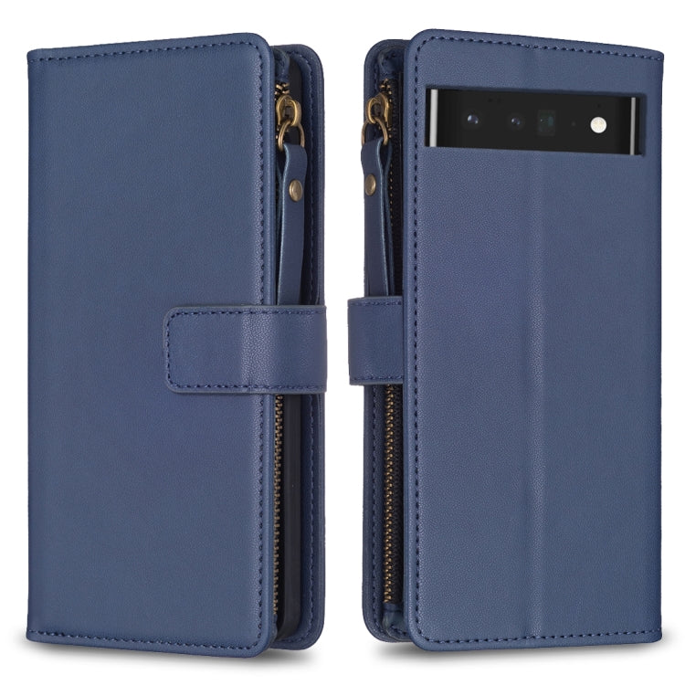 Navy leather flip phone wallet case with zipper, card slot window, and snap strap