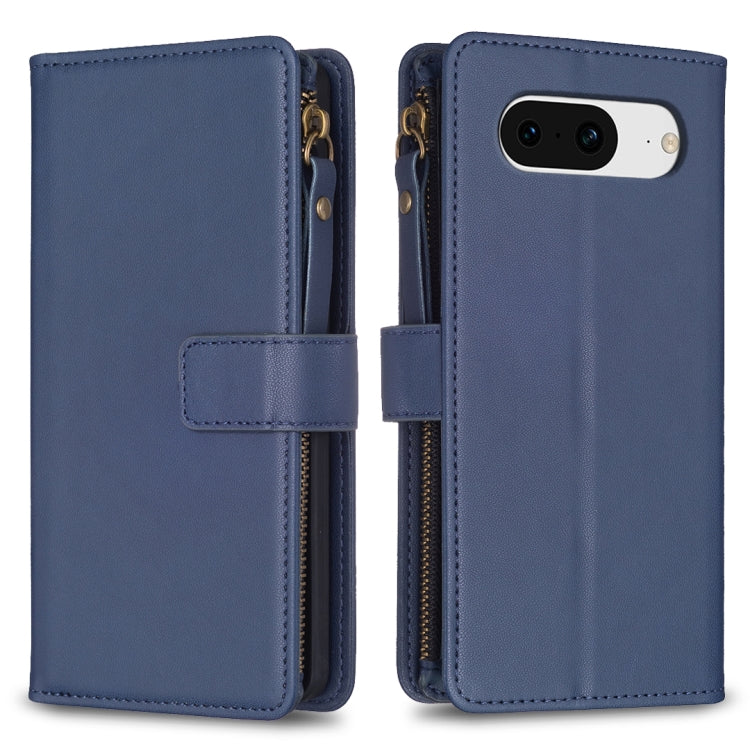 Navy flip phone wallet case with zipper, snap strap, and camera cutout