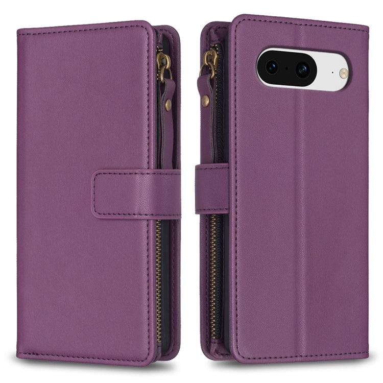 Purple flip phone wallet case with zipper, snap strap, and camera cutout
