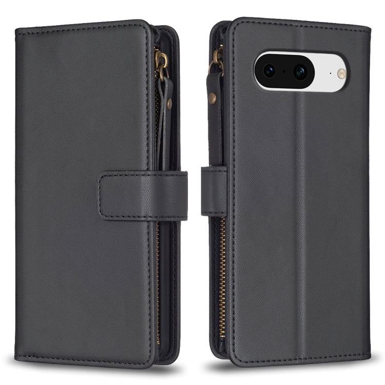 Black flip phone wallet case with zipper, snap strap, and camera cutout