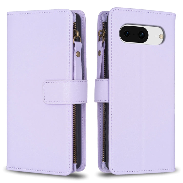 Lavender flip phone wallet case with zipper and front camera cutout