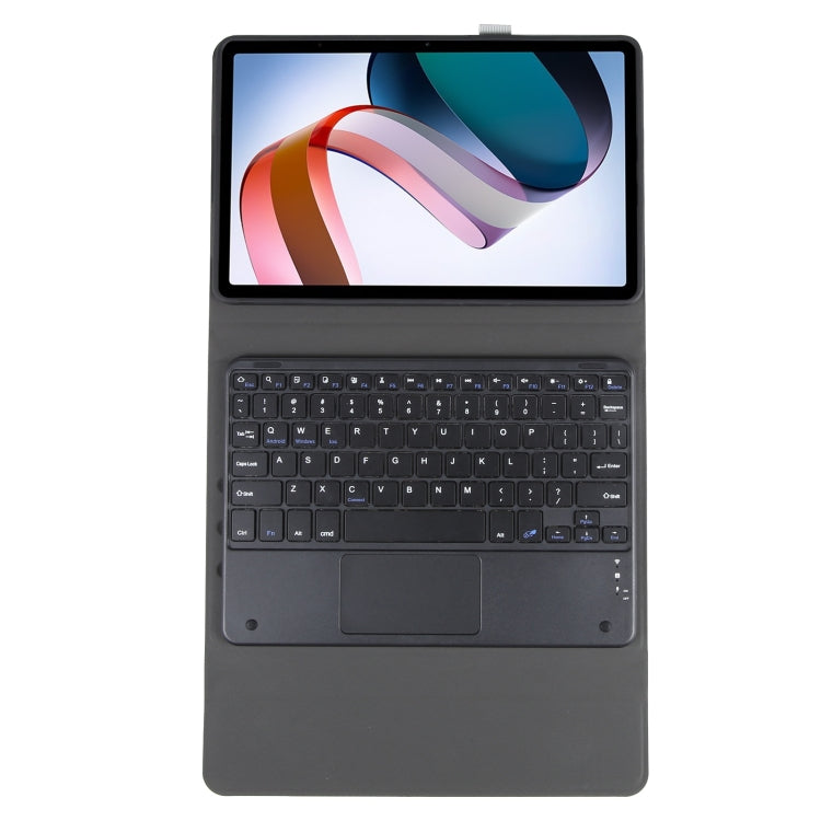 Ultra-thin keyboard case with full keyboard and touchpad, dark gray stand