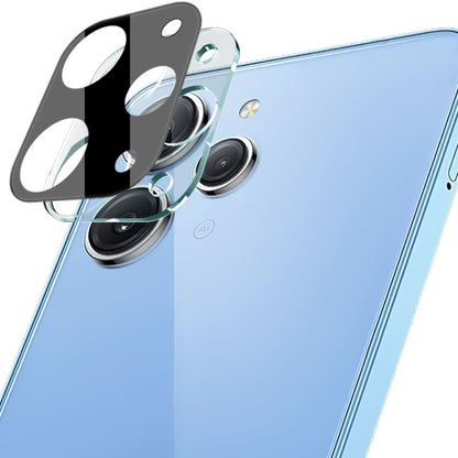Black integrated glass camera lens film with protective covers for lenses