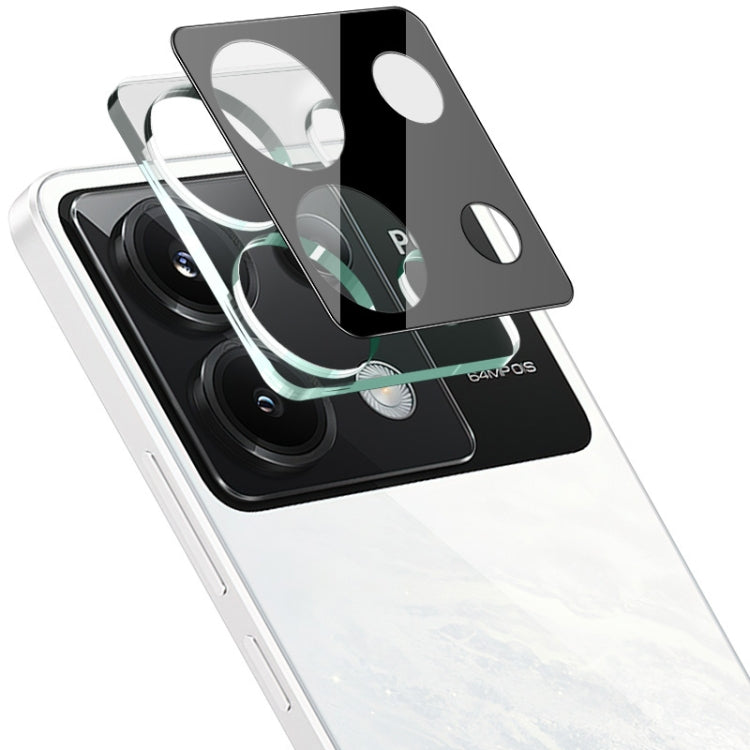 Clear and black glass lens film layers for rear camera lenses on a phone