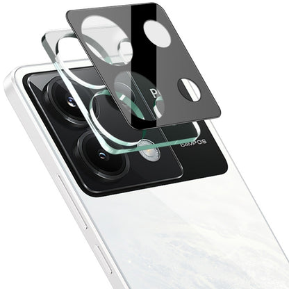 Clear and black glass lens film layers for rear camera lenses on a phone