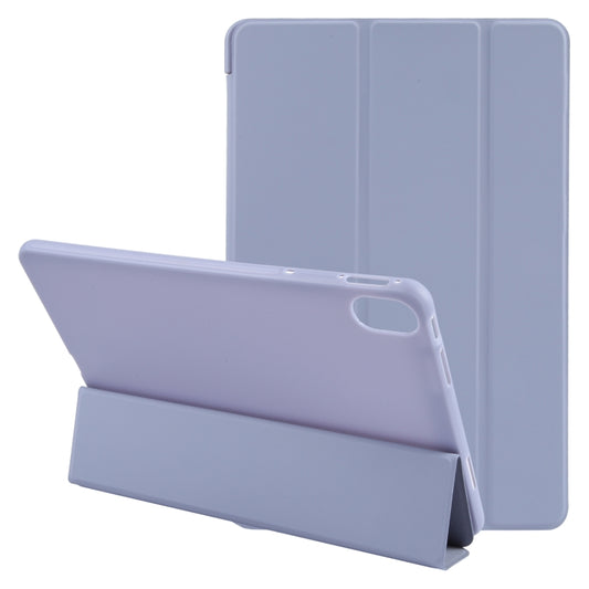 Light purple 3-folding shockproof flip tablet case with stand and side opening