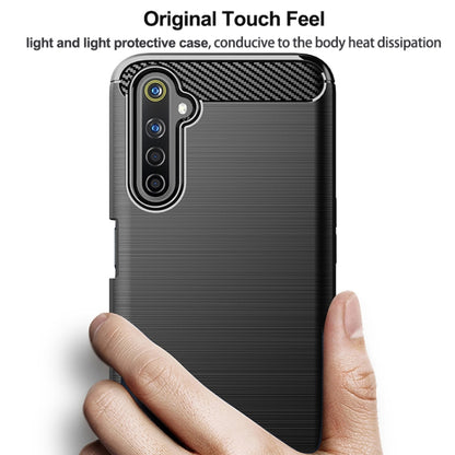 Black brushed carbon fiber TPU phone case with carbon-fiber texture on top edge