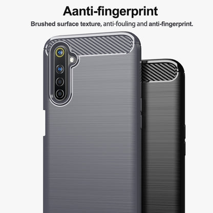 Gray/black brushed TPU phone case with carbon-fiber textured top and anti-fingerprint finish
