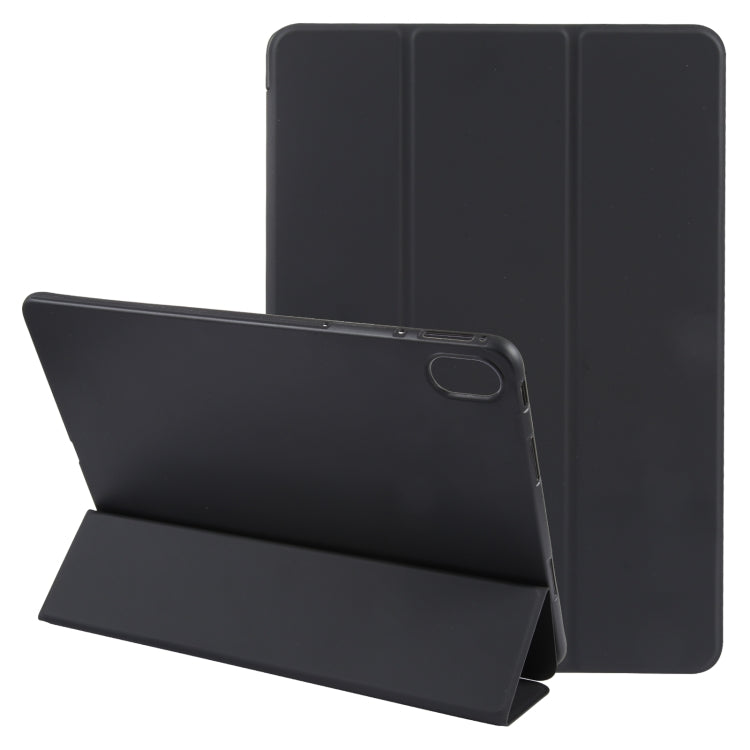 Shockproof 3-fold flip tablet case, black, closed folio with panel seams