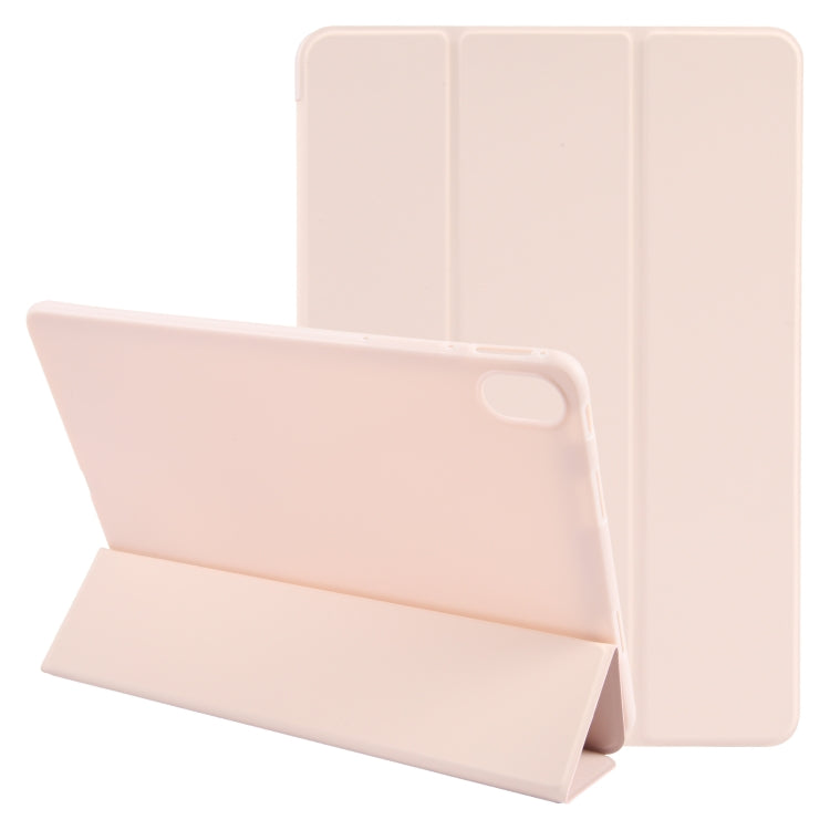 Shockproof 3-fold flip tablet case, blush pink, with raised front and camera cutout