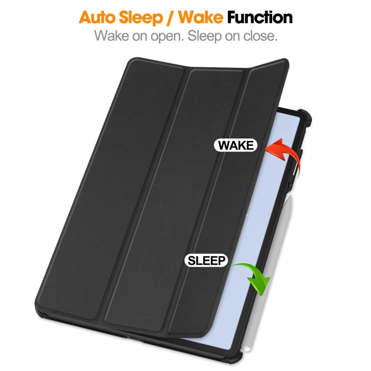 Custer Pure Color 3-Fold Holder Smart Leather Tablet Case, For Huawei Matepad Air