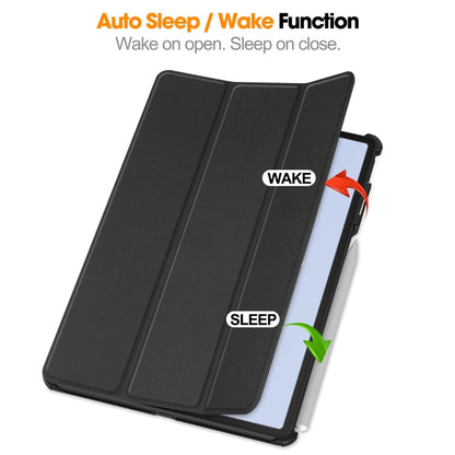 Custer Pure Color 3-Fold Holder Smart Leather Tablet Case, For Huawei Matepad Air