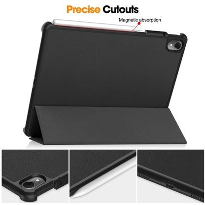 Custer Pure Color 3-Fold Holder Smart Leather Tablet Case, For Huawei Matepad Air