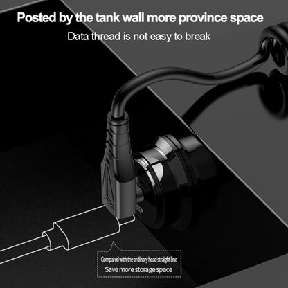 Coiled spring charging cable with connector plug, black spiral cord