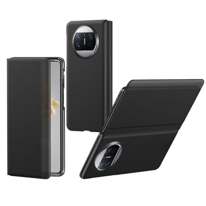 Black folding protective phone case with camera window for Huawei Mate X3.