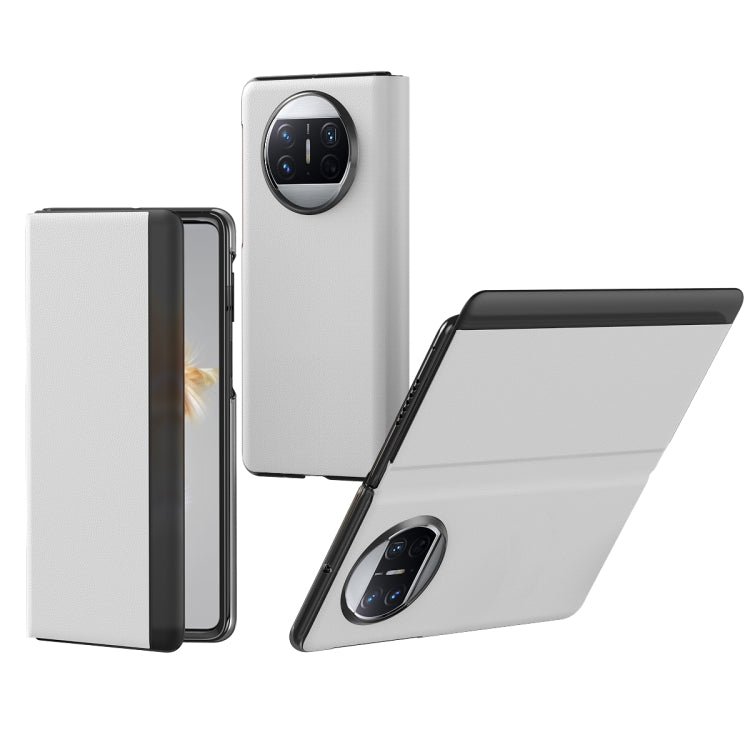 White folding protective phone case with camera window for Huawei Mate X3.