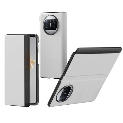White folding protective phone case with camera window for Huawei Mate X3.