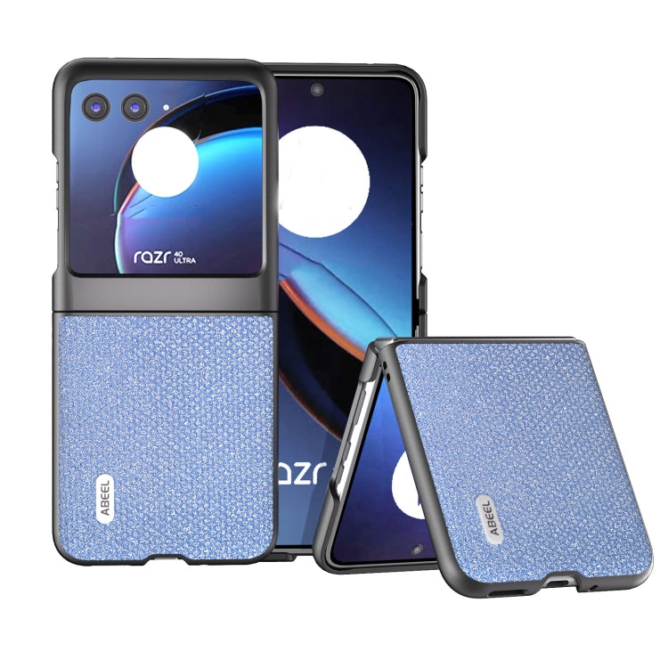 Sapphire blue diamond-texture phone case with black trim, for Motorola Razr