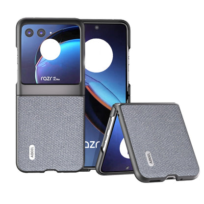 Gray diamond-texture phone case with black trim, for Motorola Razr