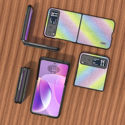 Rainbow diamond-edge phone case set, including main case and kickstand piece