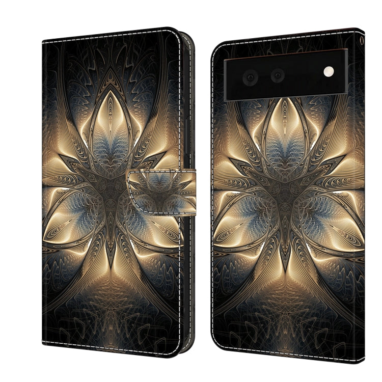 Shockproof leather phone case with gold and blue ornate mandala butterfly design