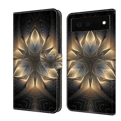 Shockproof leather phone case with gold and blue ornate mandala butterfly design