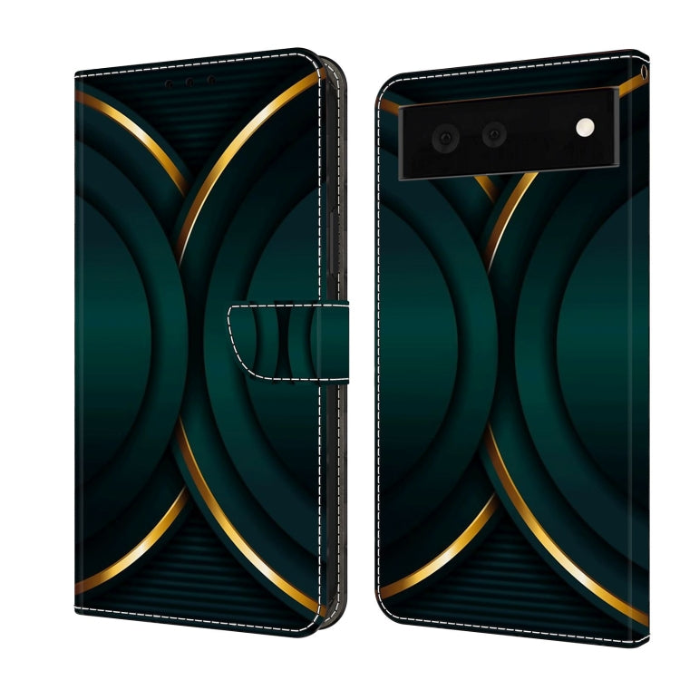 Teal shockproof leather phone case with gold swirl geometric design